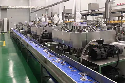 Línea automática de envasado al vacío para alimentos